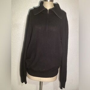 Burberry Brit Navy Blue cashmere patched sleeve sweater size XL